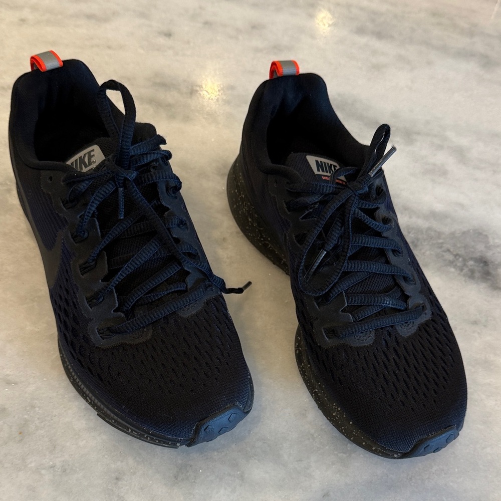 Nike Women’s Navy Athletic Sneakers with Orange Heel Tabs